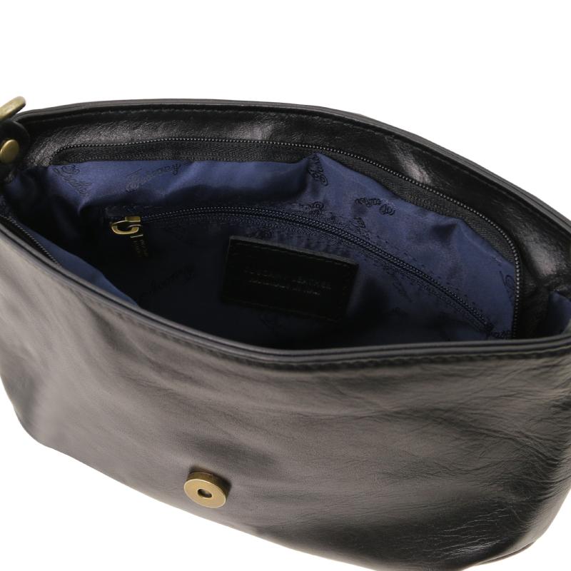 Γυναικεία τσάντα ώμου δερμάτινη TL141223 - Μαύρο - Εσωτερικό