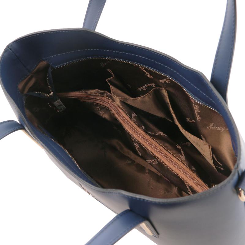 Γυναικεία τσάντα δερμάτινη TL141412 - Μπλε σκούρο - Εσωτερικό 