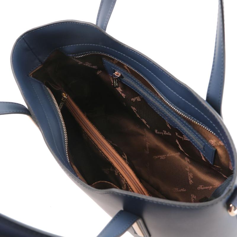 Γυναικεία τσάντα δερμάτινη TL141412 - Μπλε σκούρο - Εσωτερικό 
