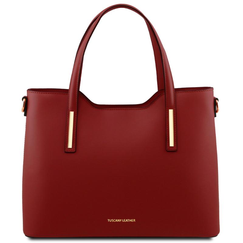Γυναικεία τσάντα δερμάτινη TL141412 - Κόκκινο 