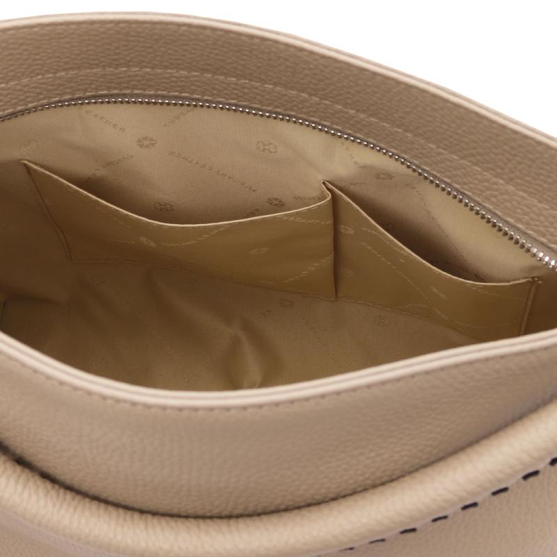 Γυναικεία τσάντα δερμάτινη - TL142087 - Σταχτί ανοιχτό - Εσωτερικό