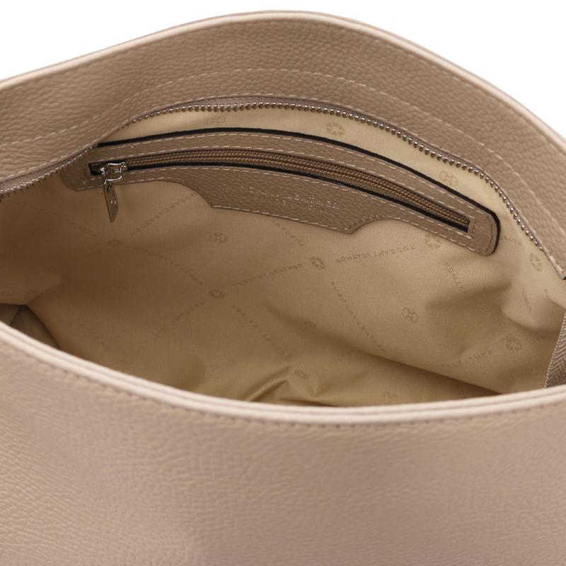 Γυναικεία τσάντα δερμάτινη - TL142087 - Σταχτί ανοιχτό - Εσωτερικό 2