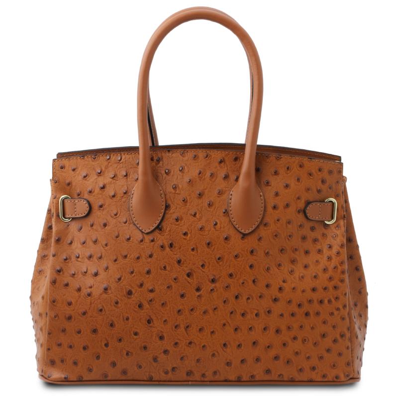 Γυναικεία τσάντα δερμάτινη TL142120 - Κονιάκ - Πίσω όψη