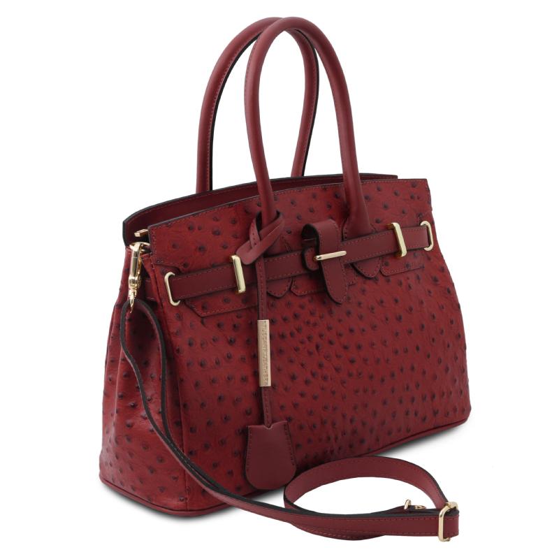 Γυναικεία τσάντα δερμάτινη tl142120   Κόκκινο   Πλάγια όψη