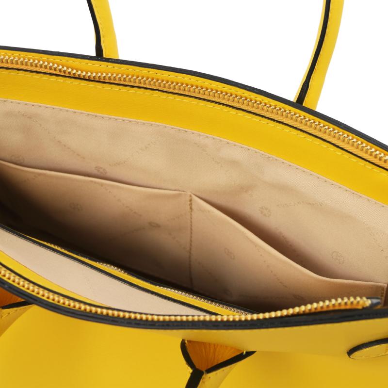 Γυναικεία Τσάντα Δερμάτινη TL142174 - Κίτρινο - Εσωτερικό - Θήκες