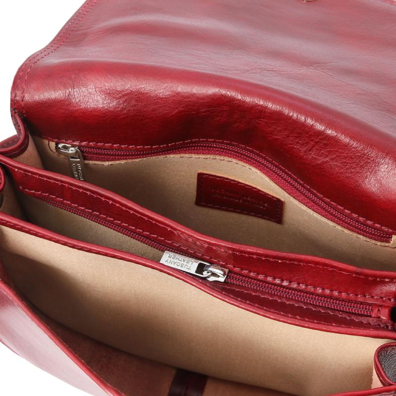 Γυναικεία Τσάντα Δερμάτινη Isabella - TL9031MO - Κόκκινο - Εσωτερικό - Τσέπη