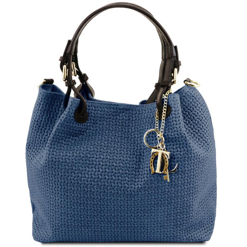 Γυναικεία τσάντα δερμάτινη TL141573 - Μπλε σκούρο