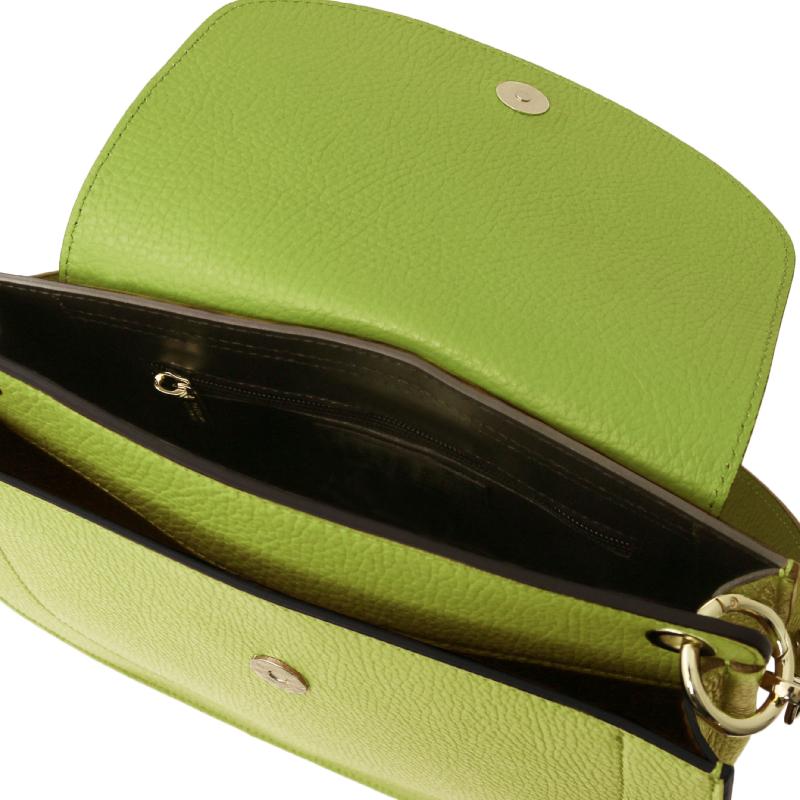 Γυναικεία Τσάντα Ώμου Δερμάτινη - Tiche - TL142100 - Πράσινο - Εσωτερικό