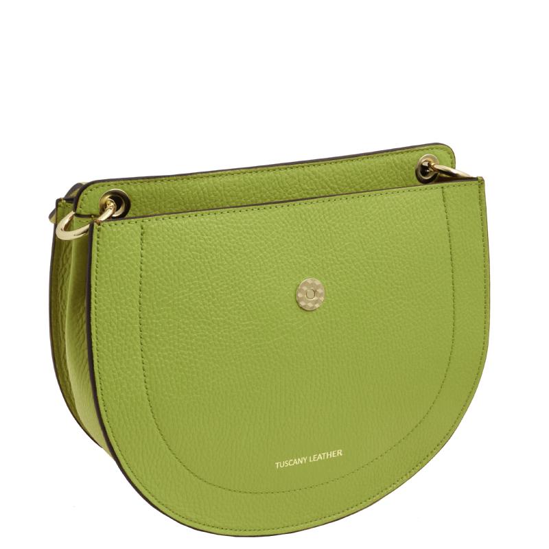 Γυναικεία Τσάντα Ώμου Δερμάτινη - Tiche - TL142100 - Πράσινο - Λεπτομέρεια