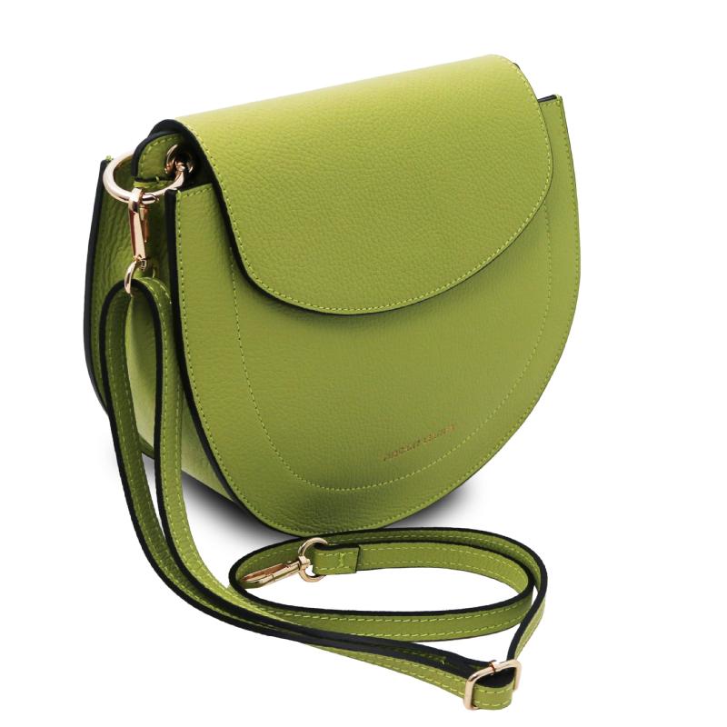 Γυναικεία Τσάντα Ώμου Δερμάτινη - Tiche - TL142100 - Πράσινο - Πλάγια όψη