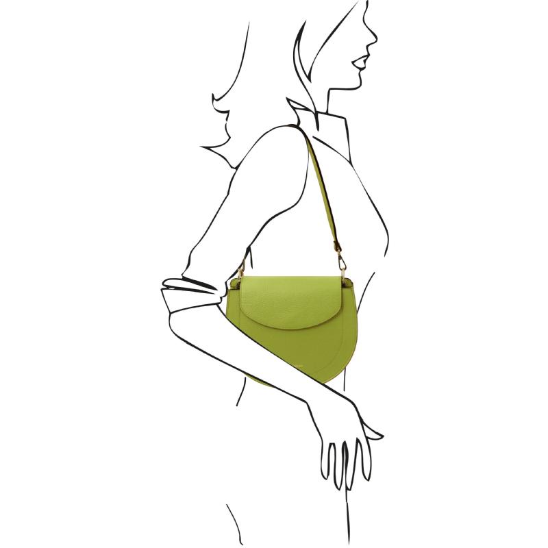 Γυναικεία Τσάντα Ώμου Δερμάτινη - Tiche - TL142100 - Πράσινο - Μέγεθος