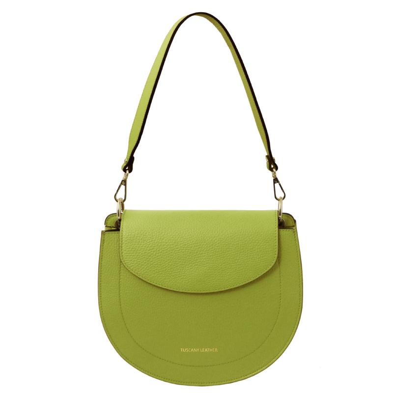 Γυναικεία Τσάντα Ώμου Δερμάτινη - Tiche - TL142100 - Πράσινο