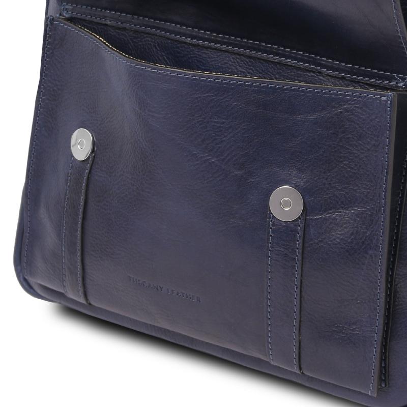 Αντρική Τσάντα Πλάτης Δερμάτινη Nagoya - TL142137 - Μπλε σκούρο - Μπροστινή τσέπη