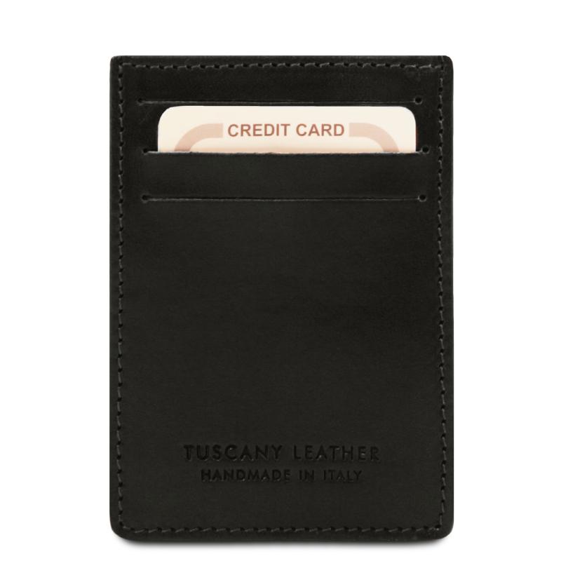 Δερμάτινη Θήκη για Επαγγελματικές / Πιστωτικές Κάρτες - TL140806 - Μαύρο 