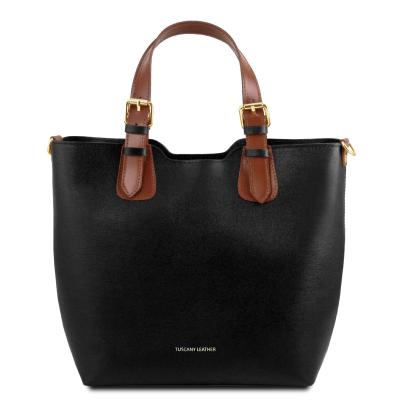 Γυναικεία τσάντα δερμάτινη TL141696 - Μαύρο