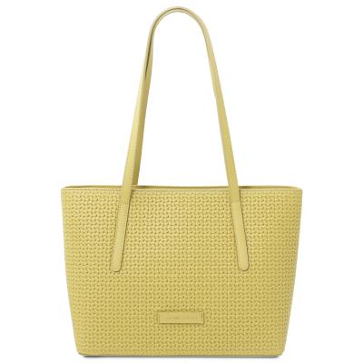 Γυναικεία Τσάντα Ώμου Δερμάτινη Dedalo - TL142578 - Κίτρινο παστέλ