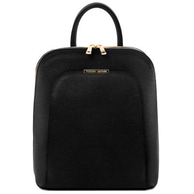 Γυναικεία τσάντα πλάτης δερμάτινη TL141631 - Μαύρο