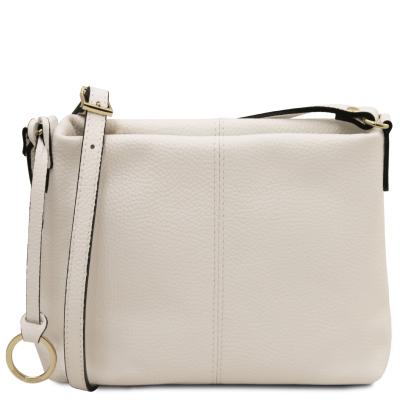 Γυναικείο δερμάτινο τσαντάκι ώμου TL141720 - Λευκό