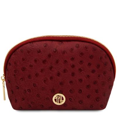 Τσαντάκι Καλλυντικών Δερμάτινο Vera Ostrich TL142688 - Κόκκινο