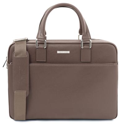 Τσάντα Laptop Δερμάτινη Torino 15.6 - Σταχτί σκούρο