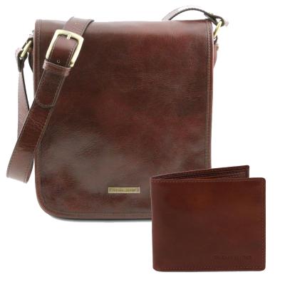 Ανδρικό Σετ Δερμάτινο Basilico - TL181255 - Καφέ