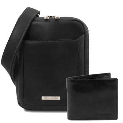 Ανδρικό Σετ Δερμάτινο Napole - TL182428 - Μαύρο