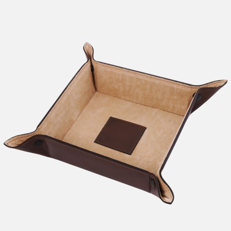 Exclusive leather valet tray Large size - Καφέ σκούρο - Image 2