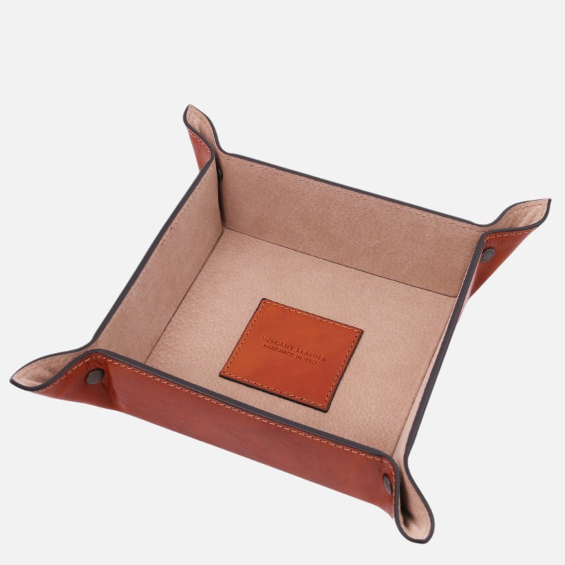 Exclusive leather valet tray Large size - Μελί - Image 2