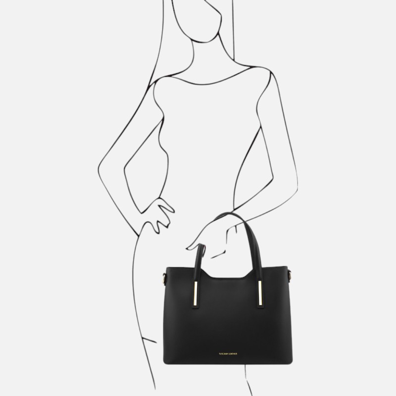 Olimpia Leather tote - Μαύρο - Image 6