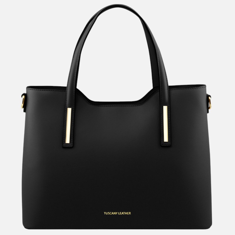 Olimpia Leather tote - Μαύρο