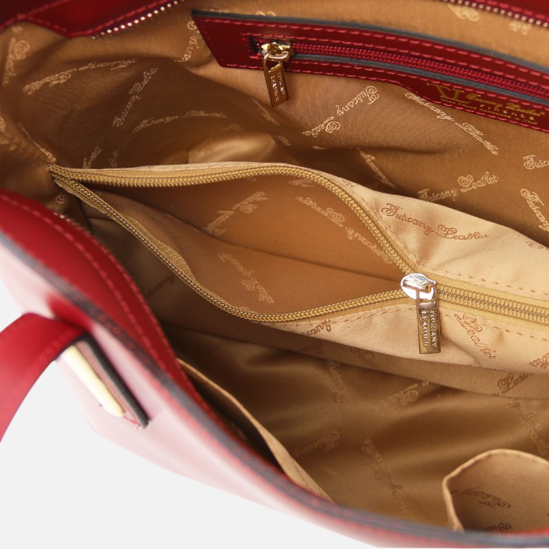 Olimpia Leather tote - Κόκκινο - Image 4