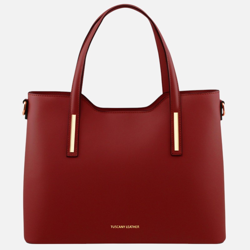 Olimpia Leather tote - Κόκκινο