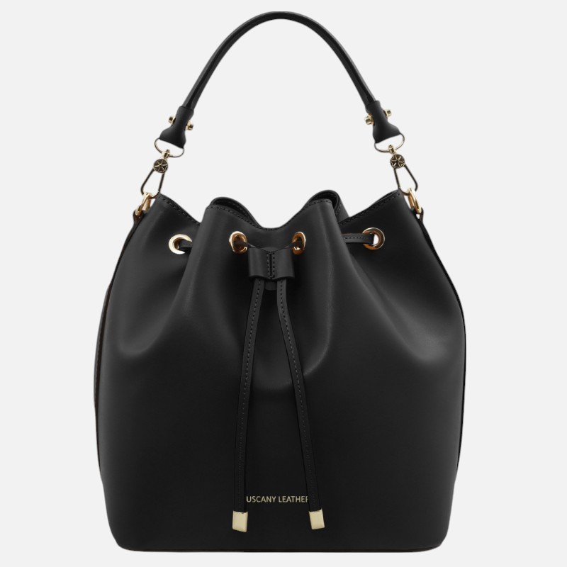 Vittoria Leather bucket bag - Μαύρο