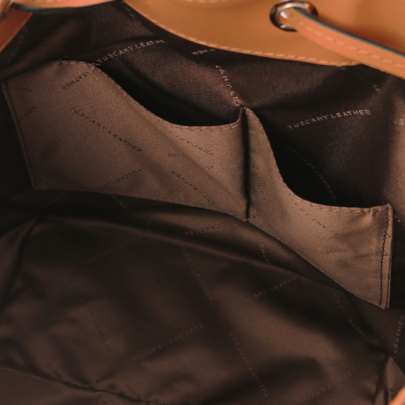 Vittoria Leather bucket bag - Κονιάκ - Image 4