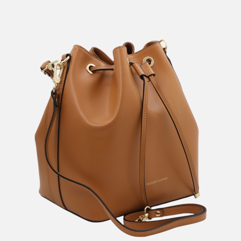 Vittoria Leather bucket bag - Κονιάκ - Image 2