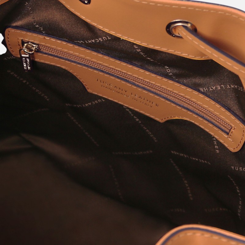 Vittoria Leather bucket bag - Κονιάκ - Image 3