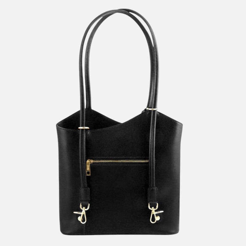 Patty Saffiano leather convertible backpack shoulderbag - Μαύρο - Image 6