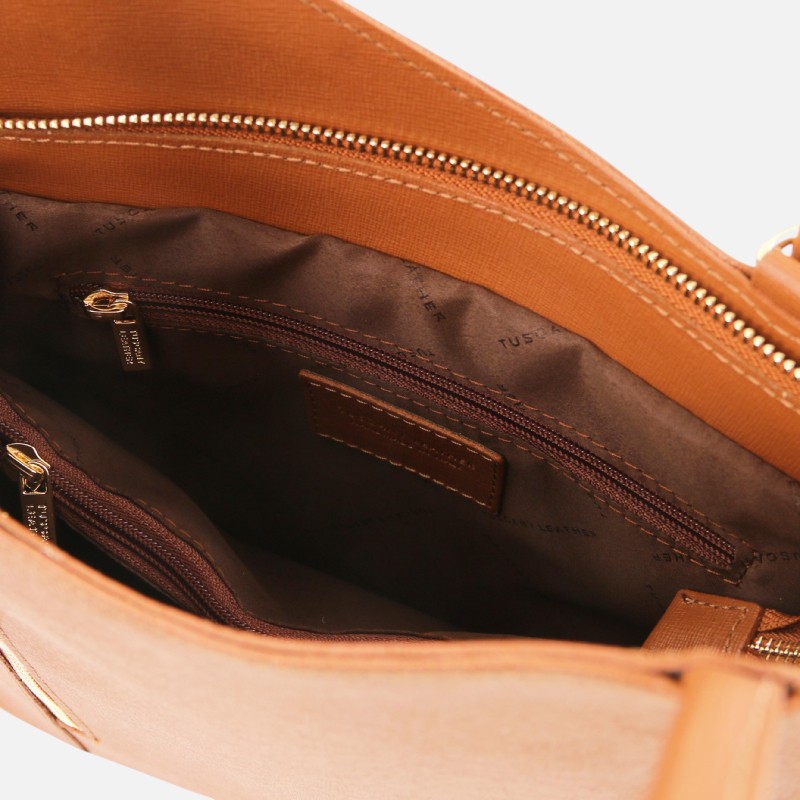 Patty Saffiano leather convertible backpack shoulderbag - Κονιάκ - Image 3