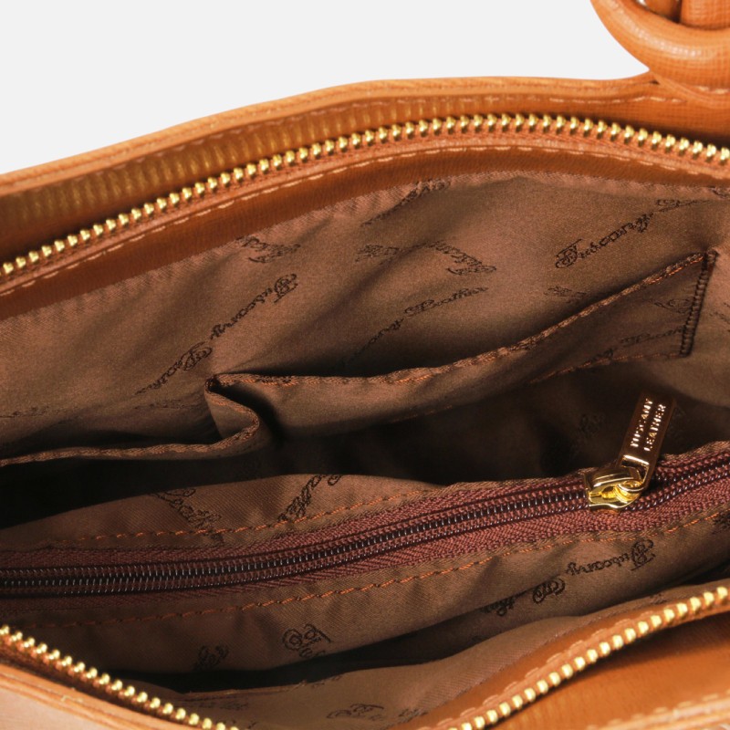 Patty Saffiano leather convertible backpack shoulderbag - Κονιάκ - Image 4