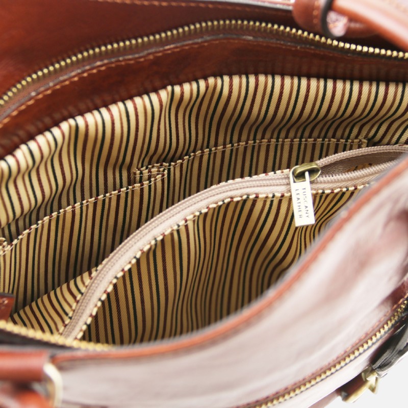 Patty Leather convertible backpack shoulderbag - Καφέ - Image 4