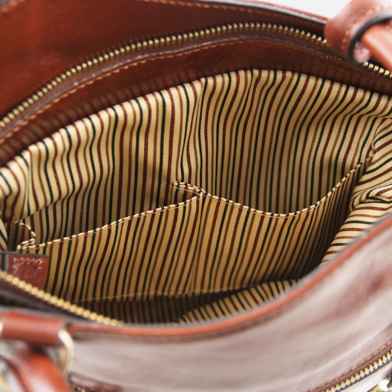 Patty Leather convertible backpack shoulderbag - Καφέ - Image 3