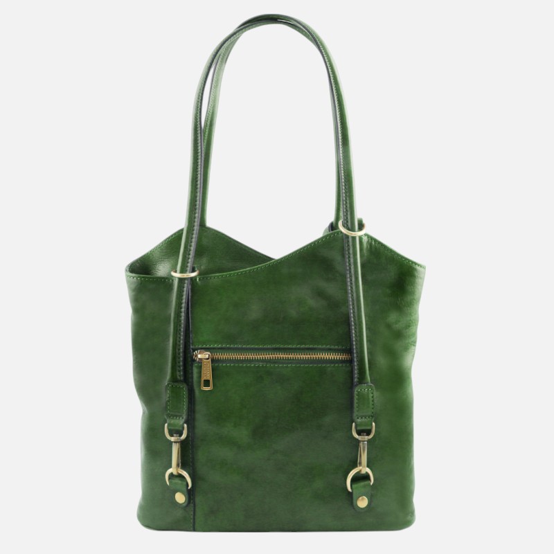 Patty Leather convertible backpack shoulderbag - Πράσινο - Image 5