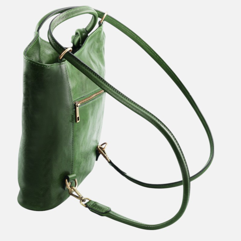 Patty Leather convertible backpack shoulderbag - Πράσινο - Image 4