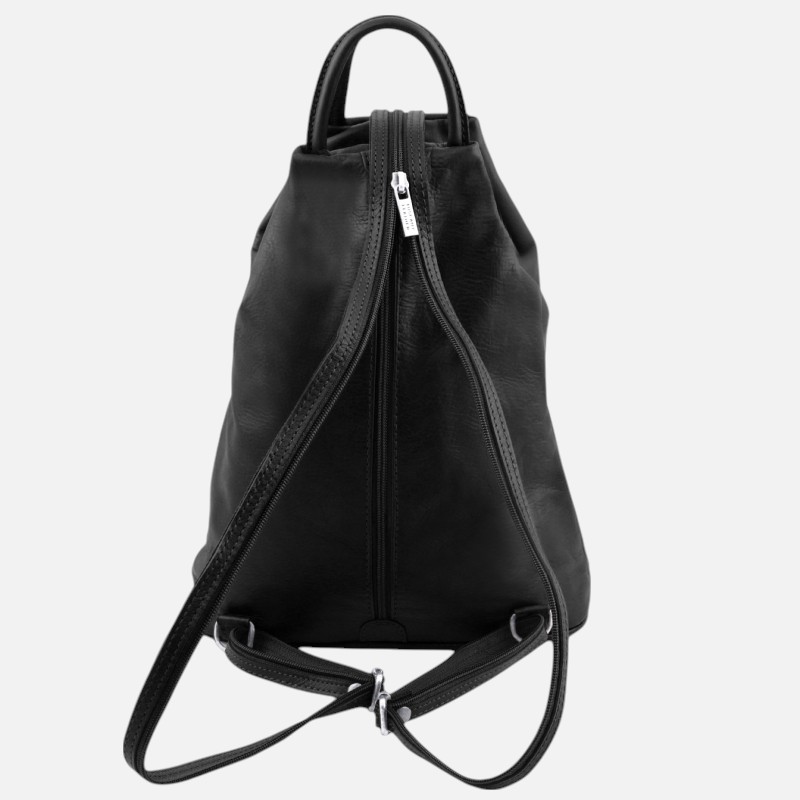 Shanghai Soft leather backpack - Μαύρο - Image 3