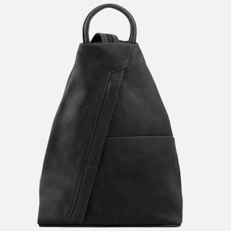 Shanghai Soft leather backpack - Μαύρο