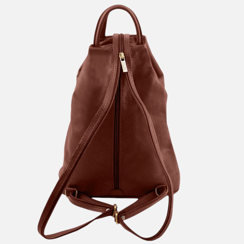 Shanghai Soft leather backpack - Καφέ - Image 3