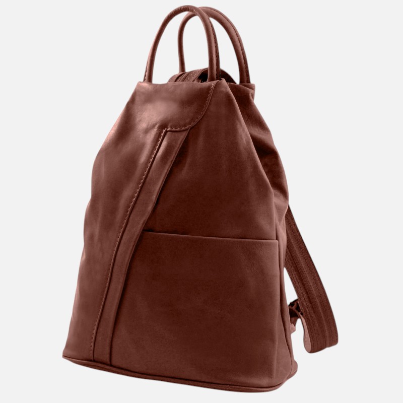 Shanghai Soft leather backpack - Καφέ - Image 2