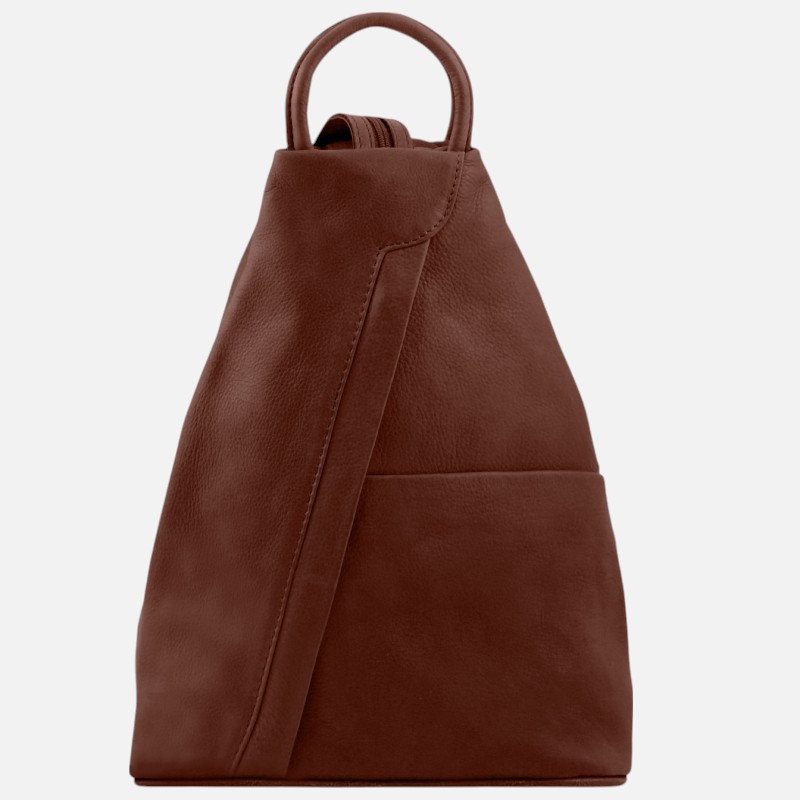 Shanghai Soft leather backpack - Καφέ