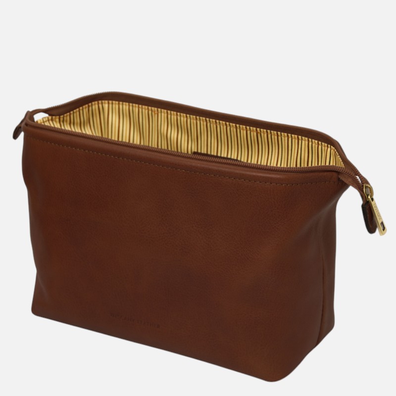 Smarty Leather toiletry bag - Large size - Καφέ - Image 3
