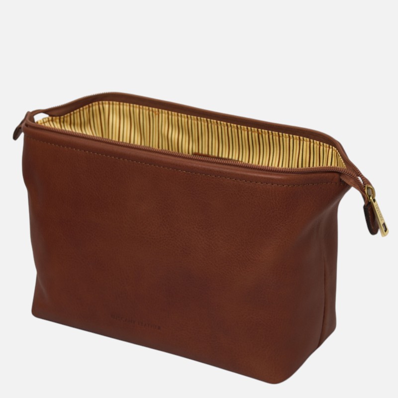 Smarty Leather toiletry bag - Small size - Καφέ - Image 3